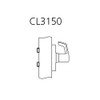 CL3150-NZD-605 Corbin CL3100 Series Vandal Resistant Half Dummy Cylindrical Locksets with Newport Lever in Bright Brass