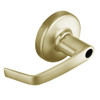 CL3157-NZD-606-LC Corbin CL3100 Series Vandal Resistant Less Cylinder Storeroom Cylindrical Locksets with Newport Lever in Satin Brass Finish