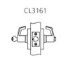 CL3161-NZD-605-LC Corbin CL3100 Series Vandal Resistant Less Cylinder Entrance Cylindrical Locksets with Newport Lever in Bright Brass