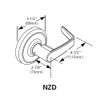 CL3161-NZD-618-LC Corbin CL3100 Series Vandal Resistant Less Cylinder Entrance Cylindrical Locksets with Newport Lever in Bright Nickel Plated