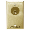 7003-US3-CYL DynaLock 7000 Series Keyswitches Maintained 2 Single Pole Double Throw with Mortise Cylinder in Bright Brass