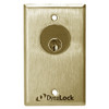 7023-US4-CYL DynaLock 7000 Series Keyswitches Maintained 2 Double Pole Double Throw with Mortise Cylinder in Satin Brass