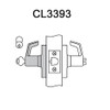 CL3393-AZD-625-LC Corbin CL3300 Series Less Cylinder Extra Heavy Duty Service Station Cylindrical Locksets with Armstrong Lever in Bright Chrome