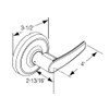 CL3581-AZD-618-LC Corbin CL3500 Series Heavy Duty Less Cylinder Keyed with Blank Plate Cylindrical Locksets with Armstrong Lever in Bright Nickel Plated