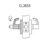 CL3855-NZD-618-LC Corbin CL3800 Series Standard-Duty Less Cylinder Classroom Cylindrical Locksets with Newport Lever in Bright Nickel Plated