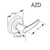 CL3820-AZD-618 Corbin CL3800 Series Standard-Duty Privacy Cylindrical Locksets with Armstrong Lever in Bright Nickel Plated