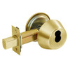 DL2212-605-CL6 Corbin DL2200 Series IC 6-Pin Less Core Cylindrical Deadlocks with Double Cylinder in Bright Brass Finish