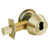 DL2217-606-CL6 Corbin DL2200 Series Classroom Cylindrical Deadlocks with Single Cylinder in Satin Brass Finish