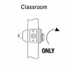 DL3017-605-RH Corbin DL3000 Series Classroom Cylindrical Deadlocks with Single Cylinder in Bright Brass