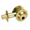 DL3011-605-LC Corbin DL3000 Series Cylindrical Deadlocks with Single Cylinder w/ Blank Plate in Bright Brass Finish