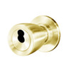 8K37D6CS3605 Best 8K Series Storeroom Heavy Duty Cylindrical Knob Locks with Tulip Style in Bright Brass