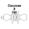 8K37R6AS3625 Best 8K Series Classroom Heavy Duty Cylindrical Knob Locks with Tulip Style in Bright Chrome