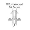 45HW7WEU15H626 Best 40HW series Double Key Latch Fail Secure Electromechanical Mortise Lock with Contour w/ Angle Return in Satin Chrome