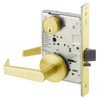 AUR8809FL-605 Yale 8800FL Series Single Cylinder Mortise Classroom w/ Thumbturn Locks with Augusta Lever in Bright Brass