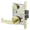 AUR8823FL-606 Yale 8800FL Series Single Cylinder with Deadbolt Mortise Storeroom Lock with Indicator with Augusta Lever in Satin Brass