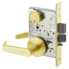 AUR8861FL-605 Yale 8800FL Series Single Cylinder with Deadbolt Mortise Dormitory or Storeroom Lock with Indicator with Augusta Lever in Bright Brass