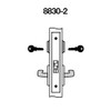 AUR8830-2FL-605 Yale 8800FL Series Double Cylinder Mortise Asylum Locks with Augusta Lever in Bright Brass