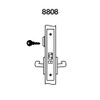 PBR8808FL-618 Yale 8800FL Series Single Cylinder Mortise Classroom Locks with Pacific Beach Lever in Bright Nickel