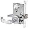 PBR8824FL-625 Yale 8800FL Series Single Cylinder Mortise Hold Back Locks with Pacific Beach Lever in Bright Chrome