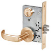 PBR8829FL-612 Yale 8800FL Series Single Cylinder Mortise Closet Locks with Pacific Beach Lever in Satin Bronze