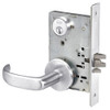 PBR8829FL-625 Yale 8800FL Series Single Cylinder Mortise Closet Locks with Pacific Beach Lever in Bright Chrome