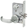 PBR8833FL-618 Yale 8800FL Series Single Cylinder Mortise Exit Locks with Pacific Beach Lever in Bright Nickel
