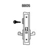 CRR8805FL-618 Yale 8800FL Series Single Cylinder Mortise Storeroom/Closet Locks with Carmel Lever in Bright Nickel