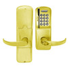 AD200-CY-40-MSK-SPA-RD-605 Schlage Privacy Magnetic Stripe Keypad Lock with Sparta Lever in Bright Brass