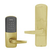 AD200-CY-40-MTK-ATH-RD-606 Schlage Privacy Multi-Technology Keypad Lock with Athens Lever in Satin Brass