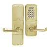 AD200-CY-40-KP-TLR-GD-29R-606 Schlage Privacy Cylindrical Keypad Lock with Tubular Lever in Satin Brass