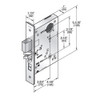 PNR8823FL-629 Yale 8800FL Series Single Cylinder with Deadbolt Mortise Storeroom Lock with Indicator with Pinehurst Lever in Bright Stainless Steel