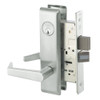 AUCN8860FL-618 Yale 8800FL Series Single Cylinder with Deadbolt Mortise Entrance or Storeroom Lock with Indicator with Augusta Lever in Bright Nickel