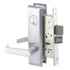 AUCN8861FL-629 Yale 8800FL Series Single Cylinder with Deadbolt Mortise Dormitory or Storeroom Lock with Indicator with Augusta Lever in Bright Stainless Steel