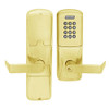 AD200-CY-40-KP-RHO-PD-605 Schlage Privacy Cylindrical Keypad Lock with Rhodes Lever in Bright Brass