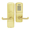 AD200-CY-40-KP-TLR-PD-605 Schlage Privacy Cylindrical Keypad Lock with Tubular Lever in Bright Brass