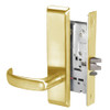 PBCN8833FL-605 Yale 8800FL Series Single Cylinder Mortise Exit Locks with Pacific Beach Lever in Bright Brass