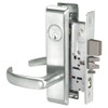 PBCN8847FL-618 Yale 8800FL Series Single Cylinder with Deadbolt Mortise Entrance Lock with Indicator with Pacific Beach Lever in Bright Nickel