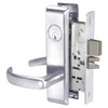 PBCN8860FL-625 Yale 8800FL Series Single Cylinder with Deadbolt Mortise Entrance or Storeroom Lock with Indicator with Pacific Beach Lever in Bright Chrome