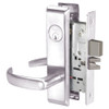 PBCN8860FL-629 Yale 8800FL Series Single Cylinder with Deadbolt Mortise Entrance or Storeroom Lock with Indicator with Pacific Beach Lever in Bright Stainless Steel