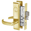 PBCN8867FL-605 Yale 8800FL Series Single Cylinder with Deadbolt Mortise Dormitory or Exit Lock with Indicator with Pacific Beach Lever in Bright Brass