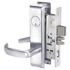 PBCN8867FL-625 Yale 8800FL Series Single Cylinder with Deadbolt Mortise Dormitory or Exit Lock with Indicator with Pacific Beach Lever in Bright Chrome