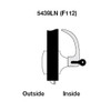 AU5439LN-619 Yale 5400LN Series Single Cylinder Communicating Storeroom Cylindrical Lock with Augusta Lever in Satin Nickel