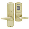 AD200-CY-70-KP-ATH-RD-606 Schlage Classroom/Storeroom Cylindrical Keypad Lock with Athens Lever in Satin Brass