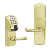 AD200-CY-70-MGK-TLR-RD-606 Schlage Classroom/Storeroom Magnetic Stripe(Insert) Keypad Lock with Tubular Lever in Satin Brass
