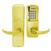 AD200-CY-50-MSK-SPA-RD-605 Schlage Office Magnetic Stripe Keypad Lock with Sparta Lever in Bright Brass