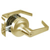 AU5304LN-606 Yale 5300LN Series Single Cylinder Entry Cylindrical Lock with Augusta Lever in Satin Brass