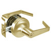 AU5305LN-606 Yale 5300LN Series Single Cylinder Storeroom or Closet Cylindrical Lock with Augusta Lever in Satin Brass