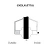 AU5303LN-605 Yale 5300LN Series Non-Keyed Patio or Privacy Cylindrical Locks with Augusta Lever in Bright Brass