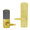 AD200-MS-60-MTK-ATH-RD-605 Schlage Apartment Mortise Multi-Technology Keypad Lock with Athens Lever in Bright Brass