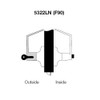 PB5322LN-620 Yale 5300LN Series Single Cylinder Corridor Cylindrical Lock with Pacific Beach Lever in Antique Nickel